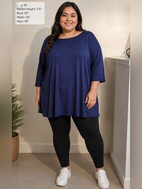 Eileen Fisher Blue Stretchy Tunic XL